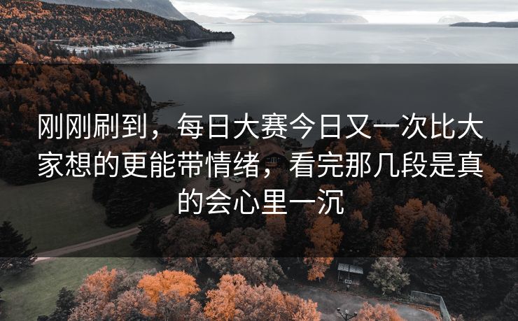 刚刚刷到，每日大赛今日又一次比大家想的更能带情绪，看完那几段是真的会心里一沉