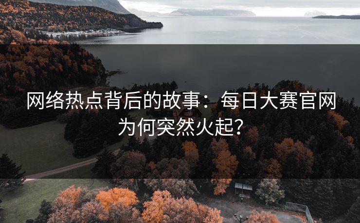 网络热点背后的故事：每日大赛官网为何突然火起？